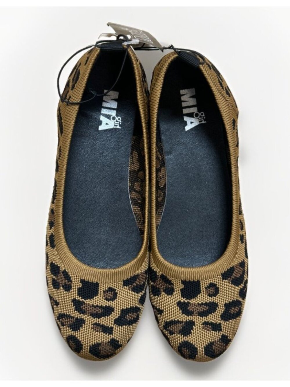 MIA Size 8 Cheetah Print Rubber Sole Stretch Ballet Flat Loafer Shoe, New